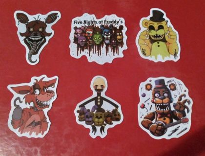 6- "FIVE NIGHTS AT FREDDY'S" STICKERS