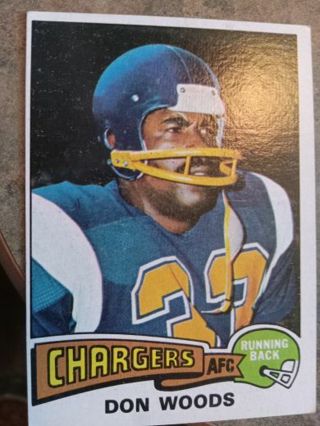 1975 TOPPS DON WOODS SAN DIEGO CHARGERS FOOTBALL CARD# 10