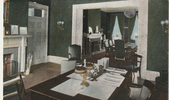 Vintage Used Postcard: k: Linen: 1909 Cabinet Room, White House, Washington DC