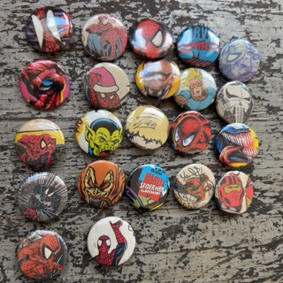 22 Spider-Man & related 1inch pins 
