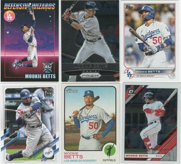 Fantastic Set of 6 Mookie Betts LA Dodgers w/Insert!