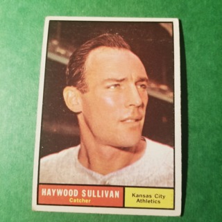 1961 - TOPPS EXMT - NRMT BASEBALL - CARD NO. 212 - HAYWOOD SULLIVAN - A'S