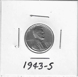 Estate Find 1943-S "Steelie" Lincoln Wheat Penny U.S. One Cent Coin