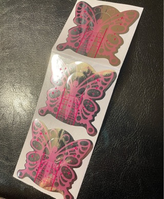 Three (3) Large Pink Butterfly Mirror Stickers!! Free Shipping !!