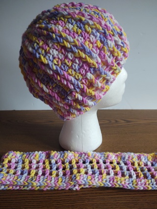 Hand Crocheted Slouch Hat  and Cowl Set