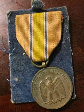 Vintage national defense U.S military service medal