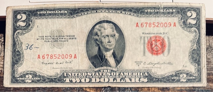 Series 1953B Two Dollar Red Seal Note