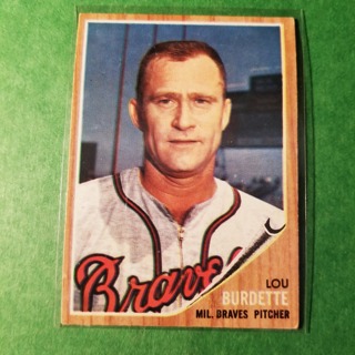 1962 - TOPPS BASEBALL CARD NO. 380 - LOU BURDETTE - BRAVES