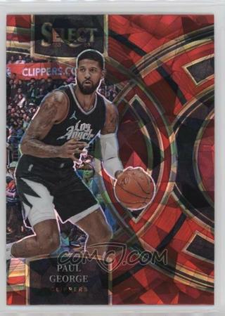 PAUL GEORGE 2023 24 SELECT RED CRACKED ICE PREMIER LEVEL PARALLEL LOS ANGELES CLIPPERS