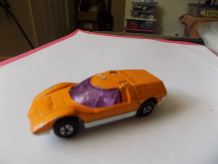 Vintage Orange Matchbox car purple windows lift up rear