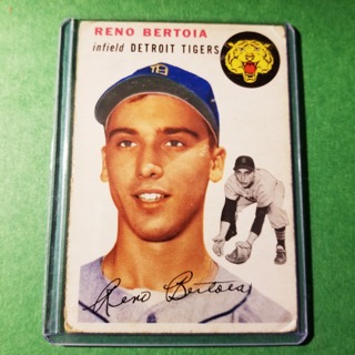 1954 - TOPPS LOW GRADE FILLER BASEBALL - CARD NO. 131 - RENO BERTOIA - TIGERS - BV= $25