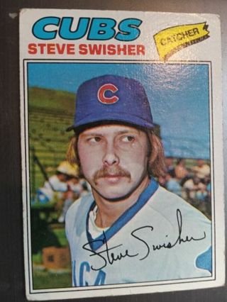 1977 TOPPS STEVE SWISHER CHICAGO CUBS BASEBALL CARD# 419