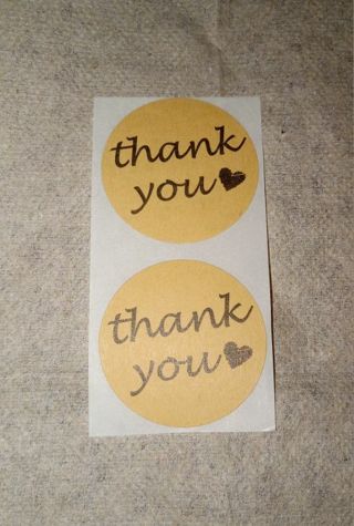 2pc thank you stickers 2" or bigger