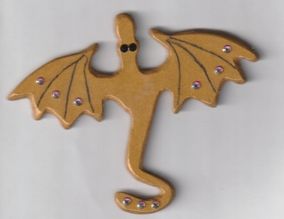 RHINESTONE TAN DRAGON MAGNET STYLE 4 (PLEASE READ DESCRIPTION) 