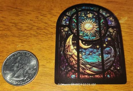 Stained Glass Sun & Moon Sticker