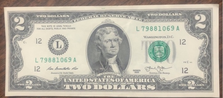 $2 Bill, Series 2013