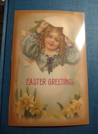 Vintage Easter Theme Greeting Card Scrap - Scrapbook - Junk Journal - Paper Craft