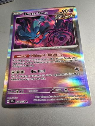 Pokemon Flutter Mane holo rare card 078/162