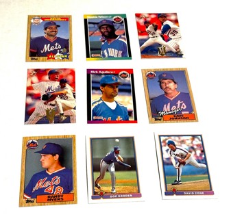 Mets-9 Card Lot-Gooden,Saberhagen,Hernandez,Cone,Myers