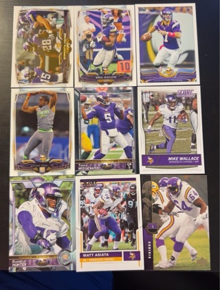 9 Minnesota Vikings football cards 