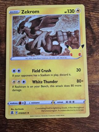 Pokemon Zekrom holo rare celebrations 010/25