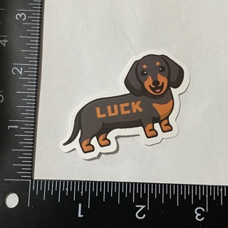 Luck dog dachshund large sticker decal new 