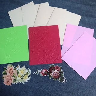 2 Kits for Cards with Envelopes, Embossed Flowers, Free Mail