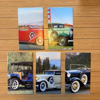 5 Car Themed Envelopes -  recycled from calendarPages