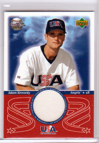 Adam Kennedy, 2002 UD Sweet Spot RELIC Baseball Card #USA-AK, Team USA, California Angels, (L2