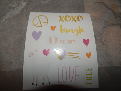 MINI sheet of LOVE & LAUGH stickers