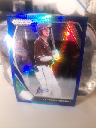 Jackson Merrill Rookie Autograph Blue / Padres