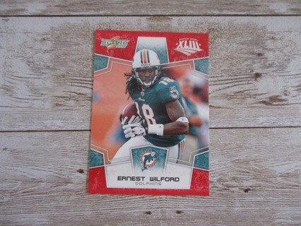 Score 2008 Super bowl XLIII Ernest Wilford WR Dolphins football trading card # 159