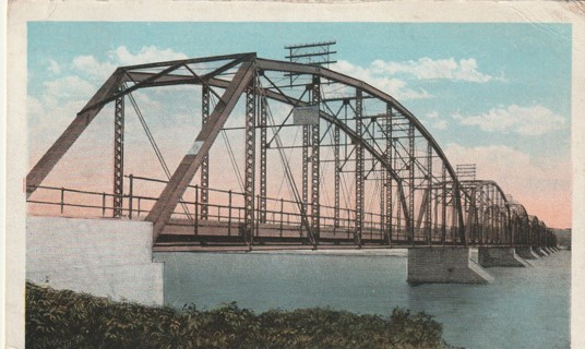 Vintage Used Postcard: 1922 Platte River Bridge, Fremont, Nebraska