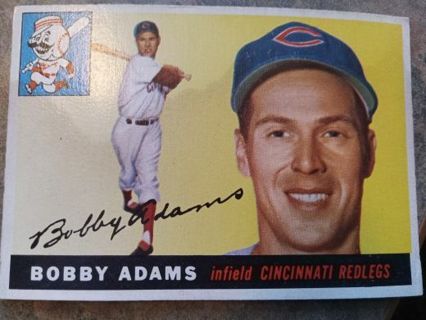 1955 TOPPS BOBBY ADAMS CINCINNATI RED LEGS BASEBALL CARD# 178