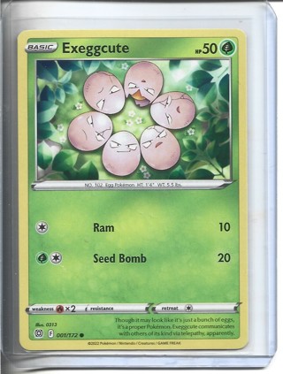  Pokemon Sword & Sheild Brilliant Stars Set Exeggcute Card