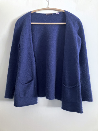 100% cashmere blue open cardigan size M fits like S / XS
