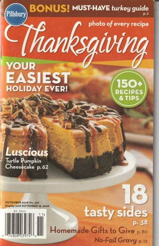 Soft Covered Recipe Book: Pillsbury: Thanksgiving