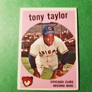 1959 - TOPPS EXMT - NRMT BASEBALL - CARD NO. 62 -TONY TAYLAR - CUBS