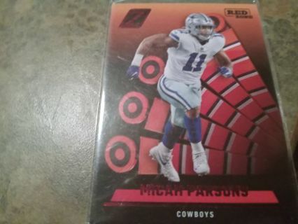 2022 PANINI ZENITH RED ZONE MICAH PARSONS DALLAS COWBOYS FOOTBALL CARD # 15