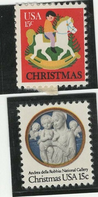 1978, Two USA Christmas Stamps