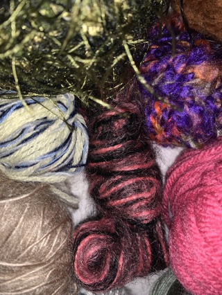 ONE POUND ASSORTED MYSTERY YARN ( partial skeins, cakes etc )