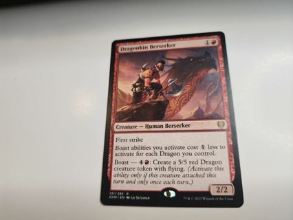 Magic the gathering mtg Dragonkin Berserker rare card Kaldheim