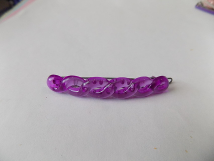 Purple acrylic braided hair barrette