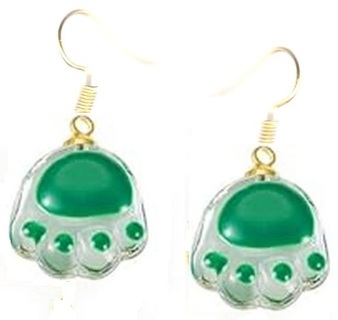 GP ENAMEL GREEN KITTY PAW EARRINGS LOT 1 (PLEASE READ DESCRIPTION)