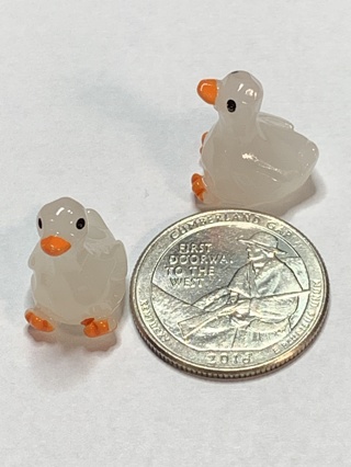 DUCKS~#1~WHITE~SET OF 2 DUCKS~GLOW IN THE DARK~FREE SHIPPING!