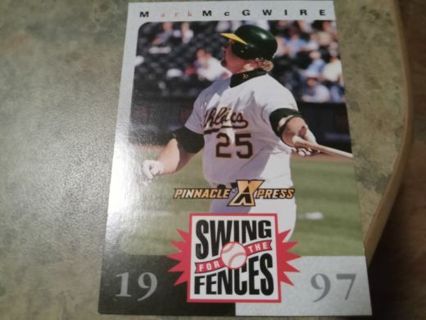 1997 PINNACLE XPRESS SWING FOR THE FENCES MARK MCGWIRE OAKLAND BASEBALL CARD