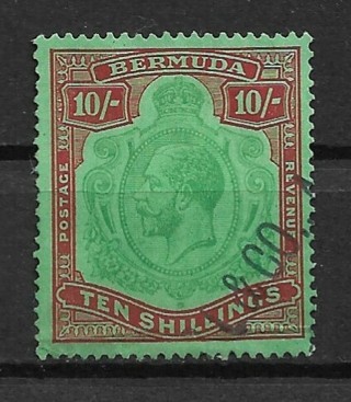 1924 Bermuda Sc96 10sh King George V used