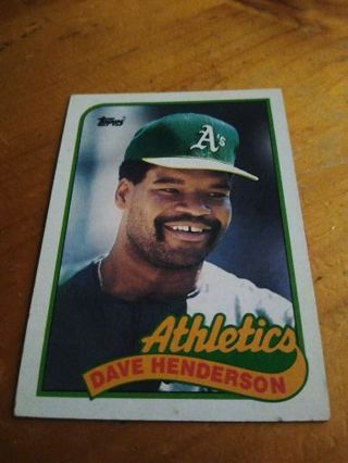 Dave Henderson Oakland Athletics 1989 Topps Baseball Card 527