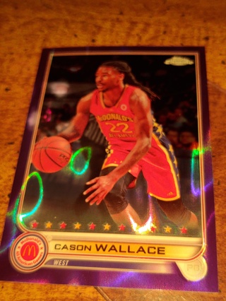 2022 Topps Chrome basketball,  Cason Wallace, purple parallel refractor