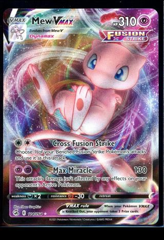 NM Ultra Rare Mew VMAX Textured Full Art Pokemon card